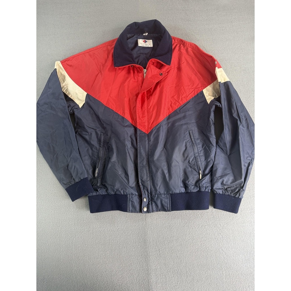 Vintage Descente Jacket Mens Large Blue Red Bomber Full Zip Ski DS-8937 Japan